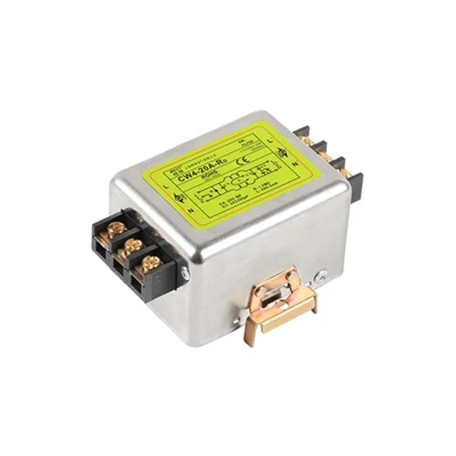 Filtre sur Rail Din 115V 230V, 1 pièce, Filtre d'alimentation for Signal d'impulsion, Anti-interférence EMI, Forte Purification CW4-RD 10A 20A 30A(CW4-30A-RD)
