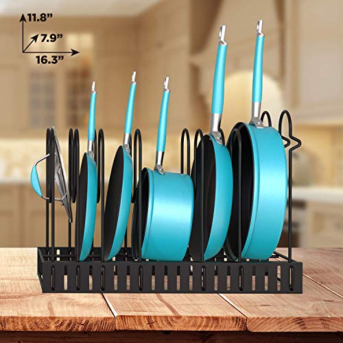 image for Vdomus Pot Rack Organizer with 3 DIY Methods, Black Metal Kitchen 8+ P