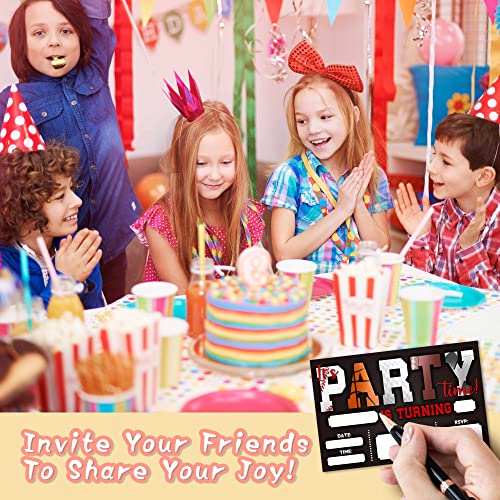 Image of DETIHO 4 inch x 6 inch Sports Theme Birthday Party Invitation Cards With Envelopes - It's Party Time - Basketball Football Soccer All Star Sports Invitation - 20 Sets - E02