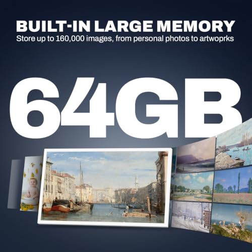 Image of 32 inch Large Digital Picture Frame, 64GB, Anti-Glare Non-Touch, WiFi Wall-Mount Frame for Home /Business, 1920x1080 FHD, Share via App, Email, USB & Micro SD, Remote Included, White