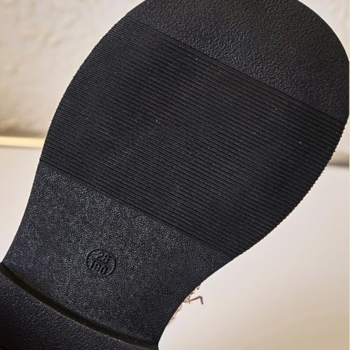 IWIHMIV Girls Short Boots Kids Winter Princess Ankle Bow Boots Fashion Leather Dress Booties with Zipper3