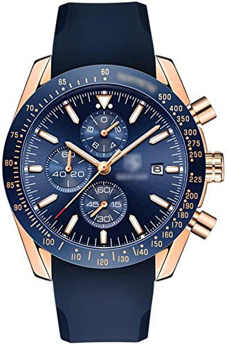 Herrenuhr wasserdichte Quarz Businessuhr Mode Chronograph Analoge wasserdichte Uhr Geburtstag Weihnachten Date Hochzeitstag Schwarz-Blau