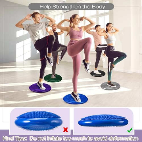 Image of Amylove 6 Pcs Wiggle Seat Inflated Wobble Cushion for Sensory Kid 13 Inch Balance Disc Kids Flexible Seating Exercise Sensory Pad Chair Cushion for Classroom Office School(Dark Color)