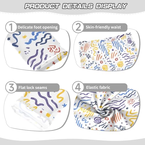 senya Girls Printed Leggings Yoga Pants Stripes Vortices Pattern for Kids in 4t to 10 Years, 4T3