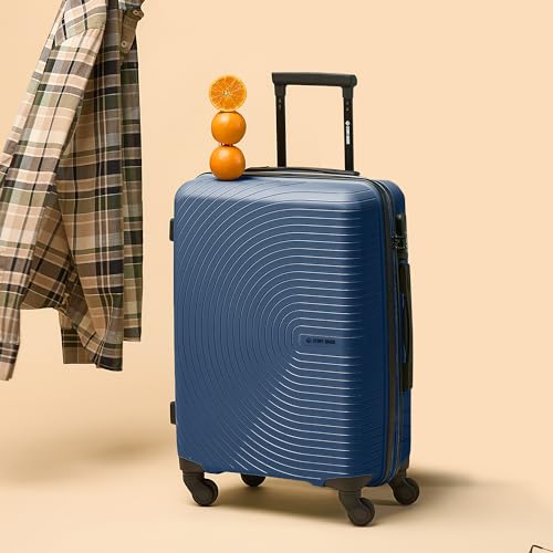 Image of Stony Brook by Nasher Miles Crescent Hard-Sided Polypropylene Cabin Luggage Navy Blue 20 Inch |55Cm Trolley Bag - Spinner Wheels