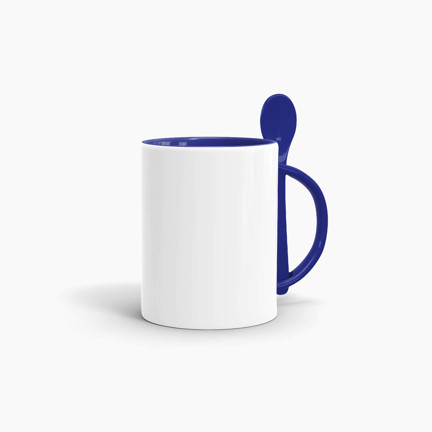 Bastel-Tassen ohne Druck zum Bemalen aus Hochwertiger Keramik Einzeln oder im Set/Mug/Cup/Becher/Pott - Löffeltasse Klassik Dunkelblau 24er Set