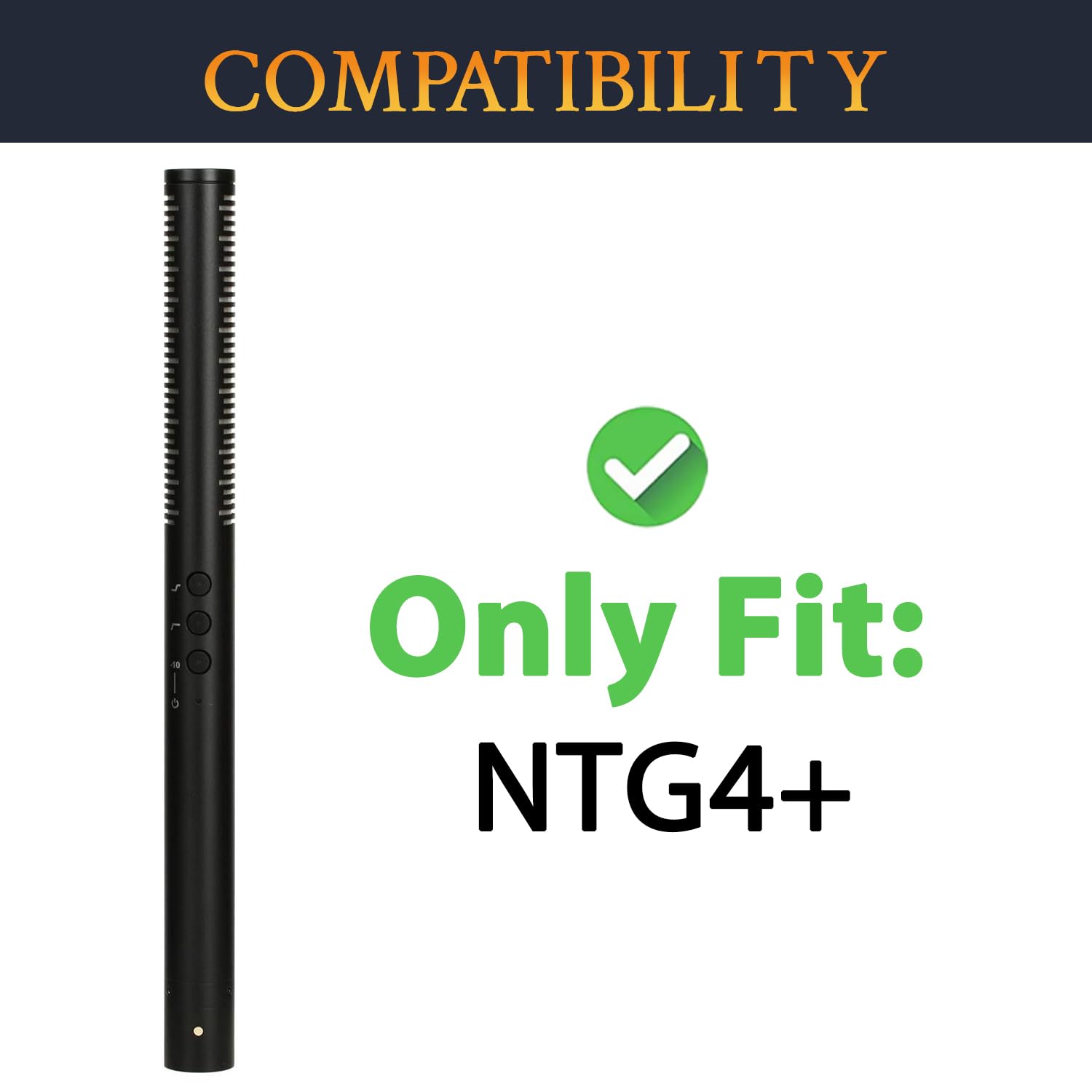SOULWIT Paravento Pelliccia per RØDE NTG4+ (Rode NTG4 Plus) - Microfono a fucile Professionale a doppia alimentazione, Filtro Anti-pop e Copertura Antivento - Nero