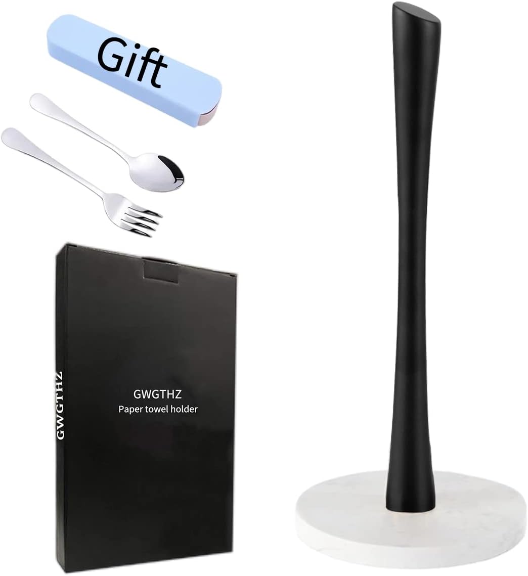 GWGTHZ Black Paper Towel Holder Countertop, Marble Paper