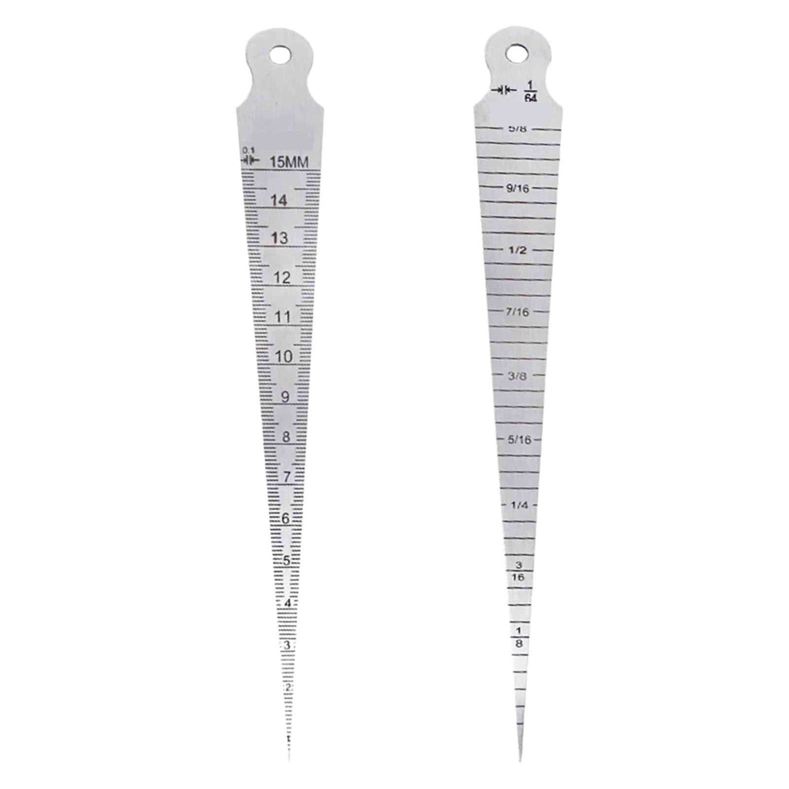 6 sztuk/zestaw miernik grubości stożkowy ze stali nierdzewnej 0 mm-7 mm skala otwarcia otwór kontrola linijka pomiarowa (model 8)