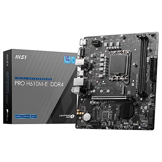 MSI PRO H610M-E DDR4 Motherboard, Micro-ATX - Unterstützt Intel 12th Gen Core Prozessoren, LGA 1700-2X DIMM (3200MHz), 1x PCIe 4.0 x16 Slot, 1 x M.2 Gen3, USB 3.2 Gen1, 1G LAN, HDMI 1.4 & VGA