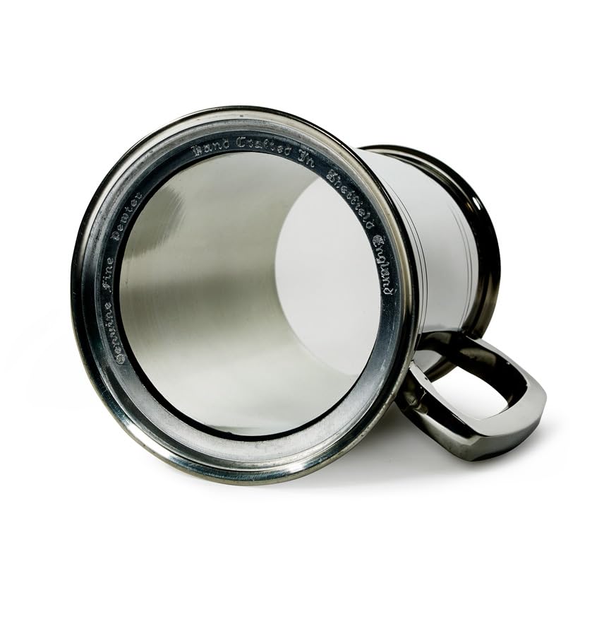 Wentworth Pewter - Double Lined Glass Base 1 pint pewter Tankard