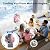 Portable Misting Fan with 12000mAh Rechargeable Battery, RGB Light, Timer & Hook, Perfect for Camping, Fishing, Beach, Travel & Hurricanes (Pink)