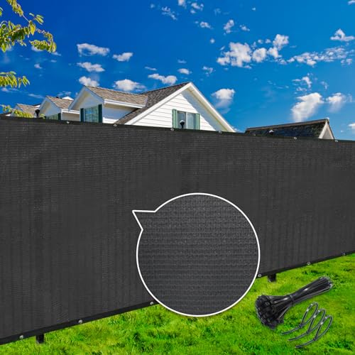 KANAGAWA Custom Size Balcony Privacy Screen Fence, 90% Blockage Heavy Duty 175 GSM Fencing Mesh Net Cover for Outdoor Wall Garden Yard Backyard 40 Cable Zip Ties Included Dark Gray