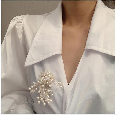 Brooches Brooch Pin Elegant Pearl Flower Brooch Pin Brooch Women Girls Clothes Decoration Gifts Brooch Pins Gift (Color : A, Size : 8.5X6Cm) #TOP3