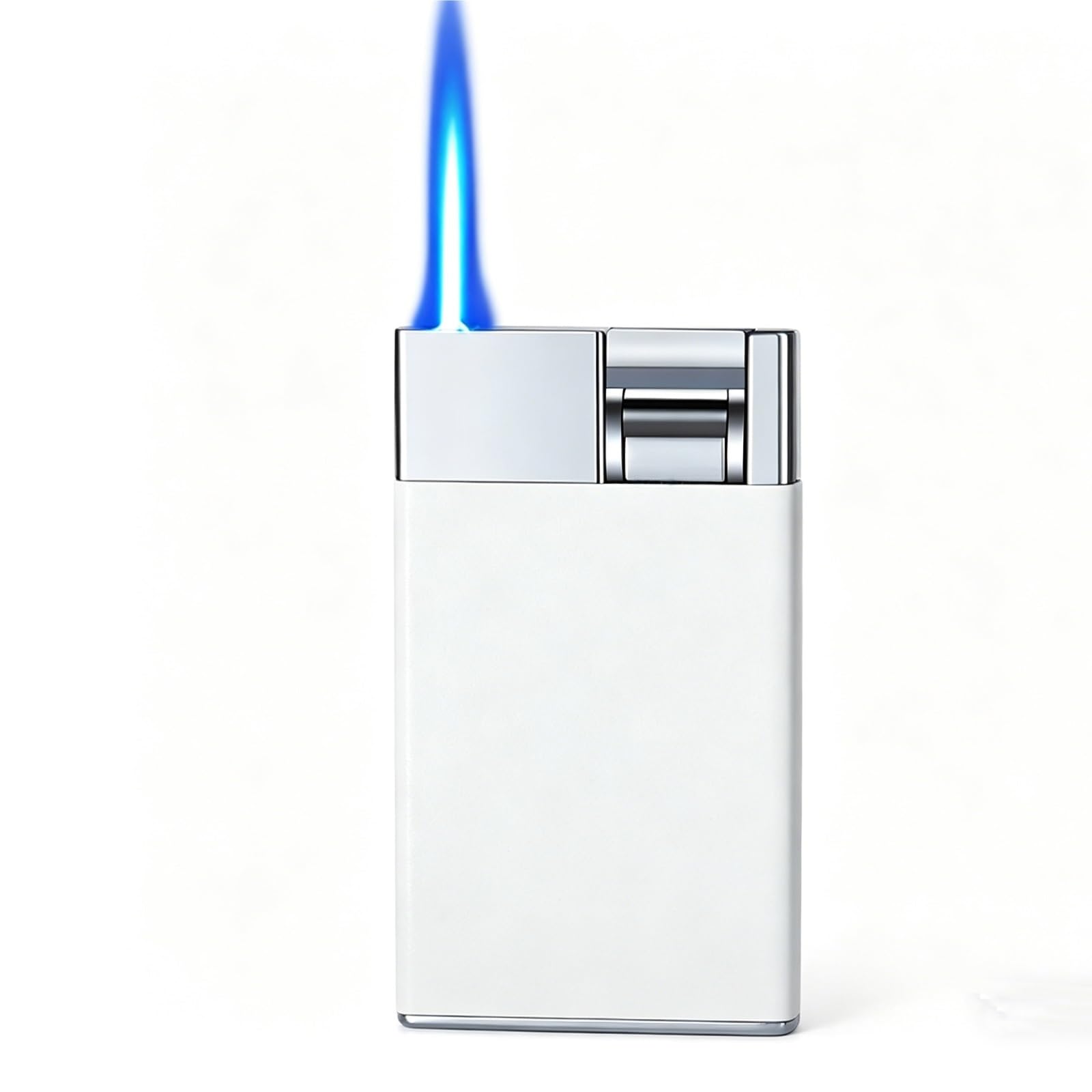 Metal Windproof Blue-Flame Lighter — Lever-Activated Ignition — Ideal for BBQs, Candles, and Outdoors — A for Men(C)