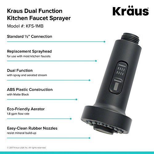Kraus KFS-1MB Dual Function Kitchen Faucet Sprayer In Matte Black thumb #1