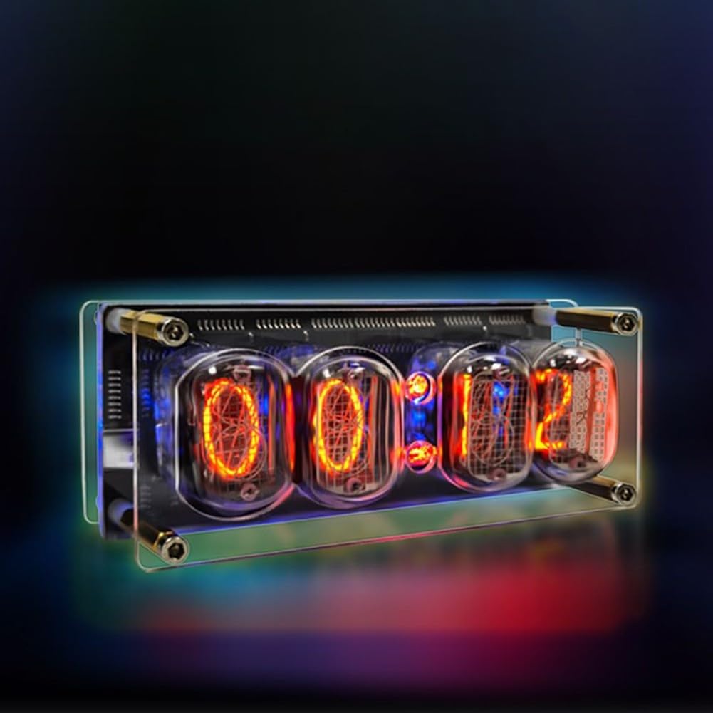 IN-12 Nixie buisklok met 225 kleuren led-display voor en datum IN-12 Nixie buisklok met 225 kleuren led-display voor en datum
