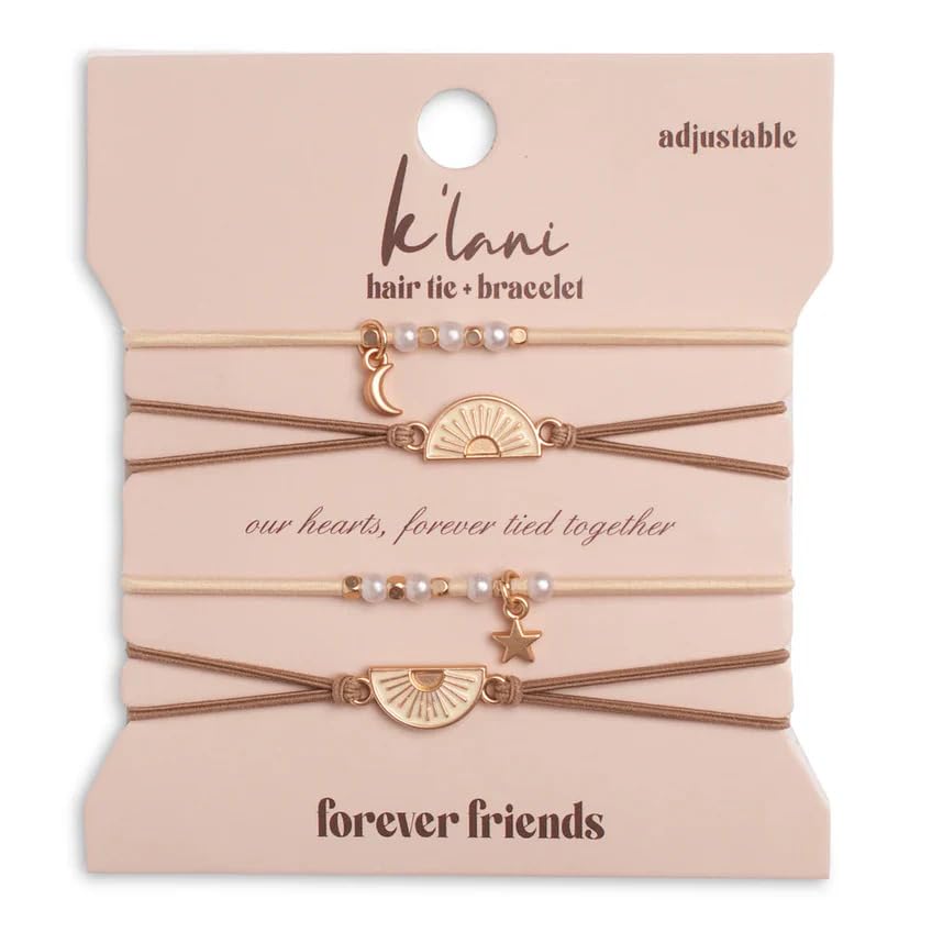 K'lani Hair Tie Bracelets for Women - Elastic Hair Bands That Double as Stylish Jewelry - Forever Friends - Set