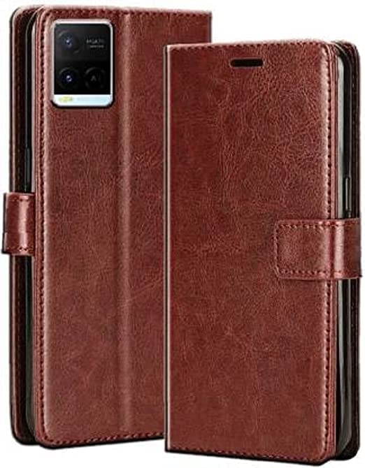 GOKEN Cover per Vivo Y21s / Vivo Y21 / Vivo Y33s, Custodia Flip PU Pelle TPU Portafoglio Custodie con Stand & Carte Slot & Disegni Rilievo, Chiusura Magnetica Telefono Case, Viola Chiaro
