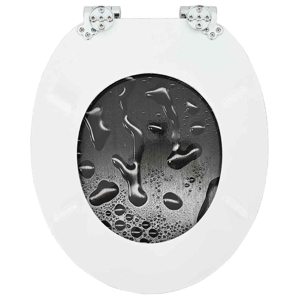 Asiento de inodoro de cierre suave, gris, 44 x 38 cm, tablero de fibra de