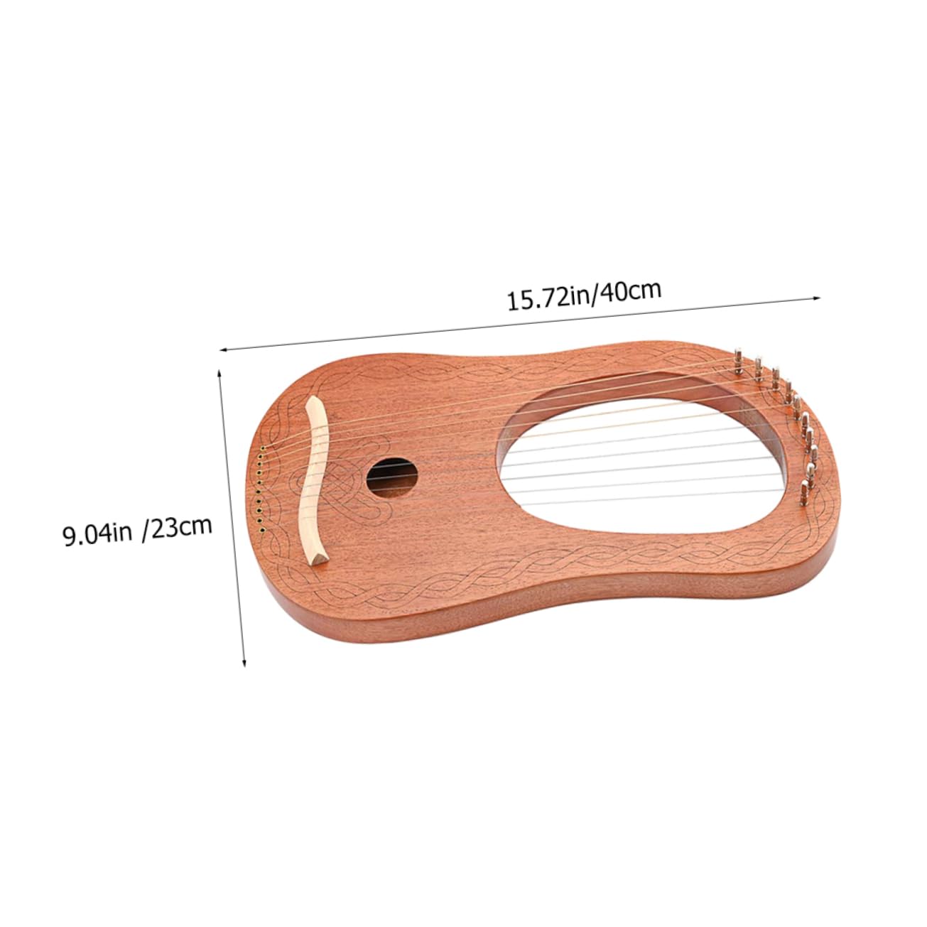 BESPORTBLE Nanyang Lyre Harp 10 String Portable Small Harp for Beginners Tuning Wrench