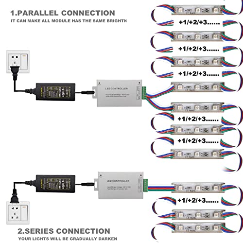 Eagwell AM01CF Storefront Light 20 Ft Rgb Store Front Lights 40 Pieces Module Led Lights,2 Set 5050 Smd 120 Led Module Window Strip Light thumb #8