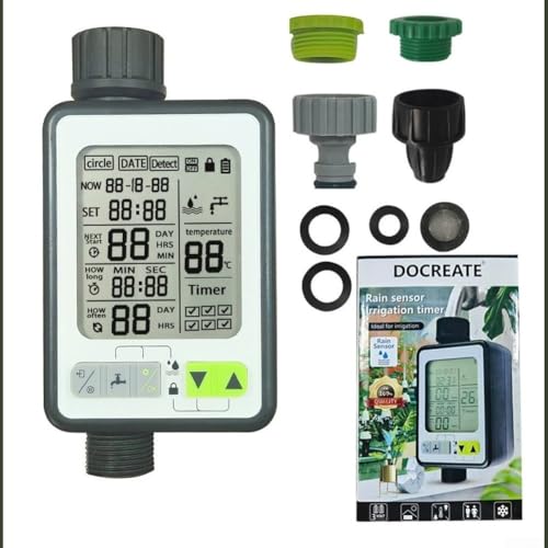 Timer intelligente per irrigazione da giardino con rilevamento della pioggia, ampio display LCD e diverse modalità di irrigazione per una cura efficiente del prato