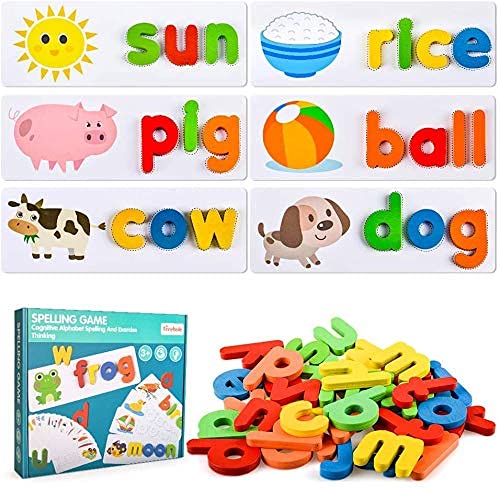 Chocozone Spelling Games Word Matching Letter Puzzles Toddler Toys for 4+ Year Old Learning Toys for Kids (Spelling)