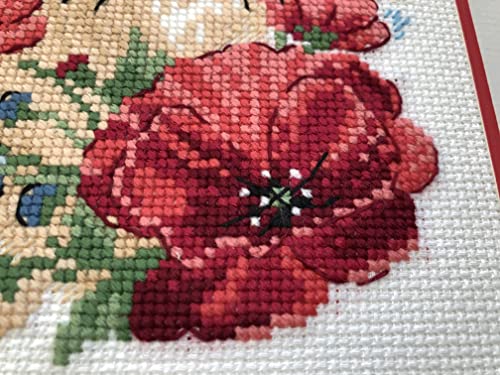 Image of RIOLIS - Bunny in Flowers 1986, Animals Cross Stitch Kits 6 inchx7 inch, Cross Stitch Kits for Beginners & Advanced, Crossstitching Kit Adult, Embroidery Counted Stitching Kit
