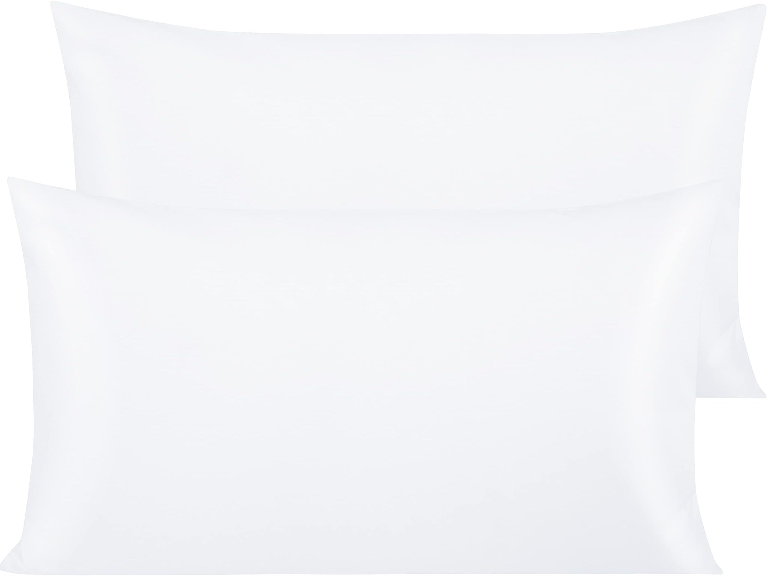 NTBAY 2 Pack 500 Thread Count 100% Egyptian Cotton Pillowcases, Super Soft Cozy and Breathable Envelope Closure King Pillow Cases, 50x90 cm, White