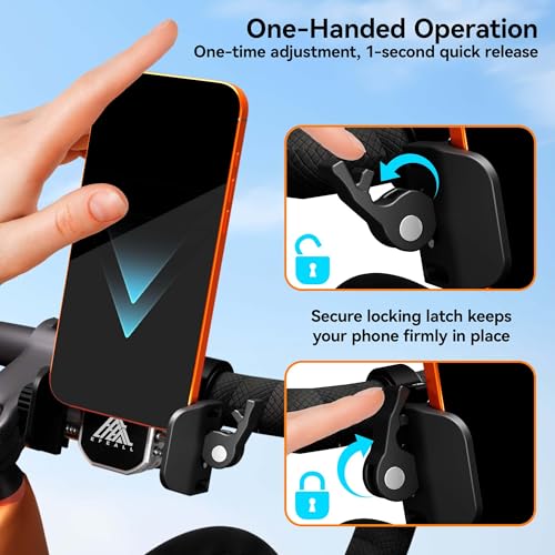 Image of Motorcycle Bike Phone Holder with Vibration Dampener, Aluminum Alloy
