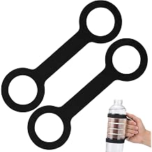 2 Pack Universal Silicone Water Bottle Non-Slip Handle Strap Carrier Grip