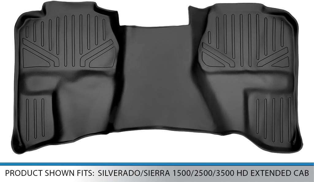 MAXLINER Floor Mats 2nd Row Liner for 2007-2013 Chevrolet Silverado 1500