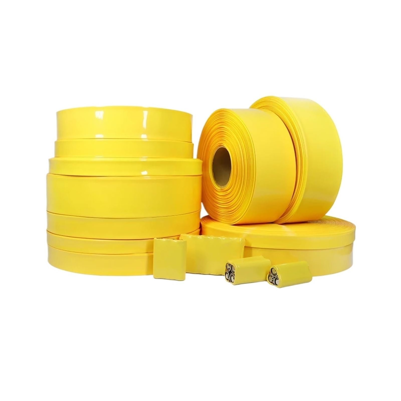 Fengxcui Yellow 18650 Pvc Heat Shrink Tube Battery Pack Width 29.5Mm~200Mm Insulated Protection Film Wrap Lithium Case Cable Sleeve(Width 29.5Mm Dia18.8_20m)