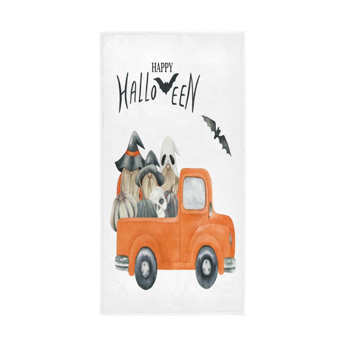 LSRCPD Happy Halloween Funny Gnomes Soft Bath Towel Large Hand Towels for Bathroom Hotel Gym Spa 30"x15"