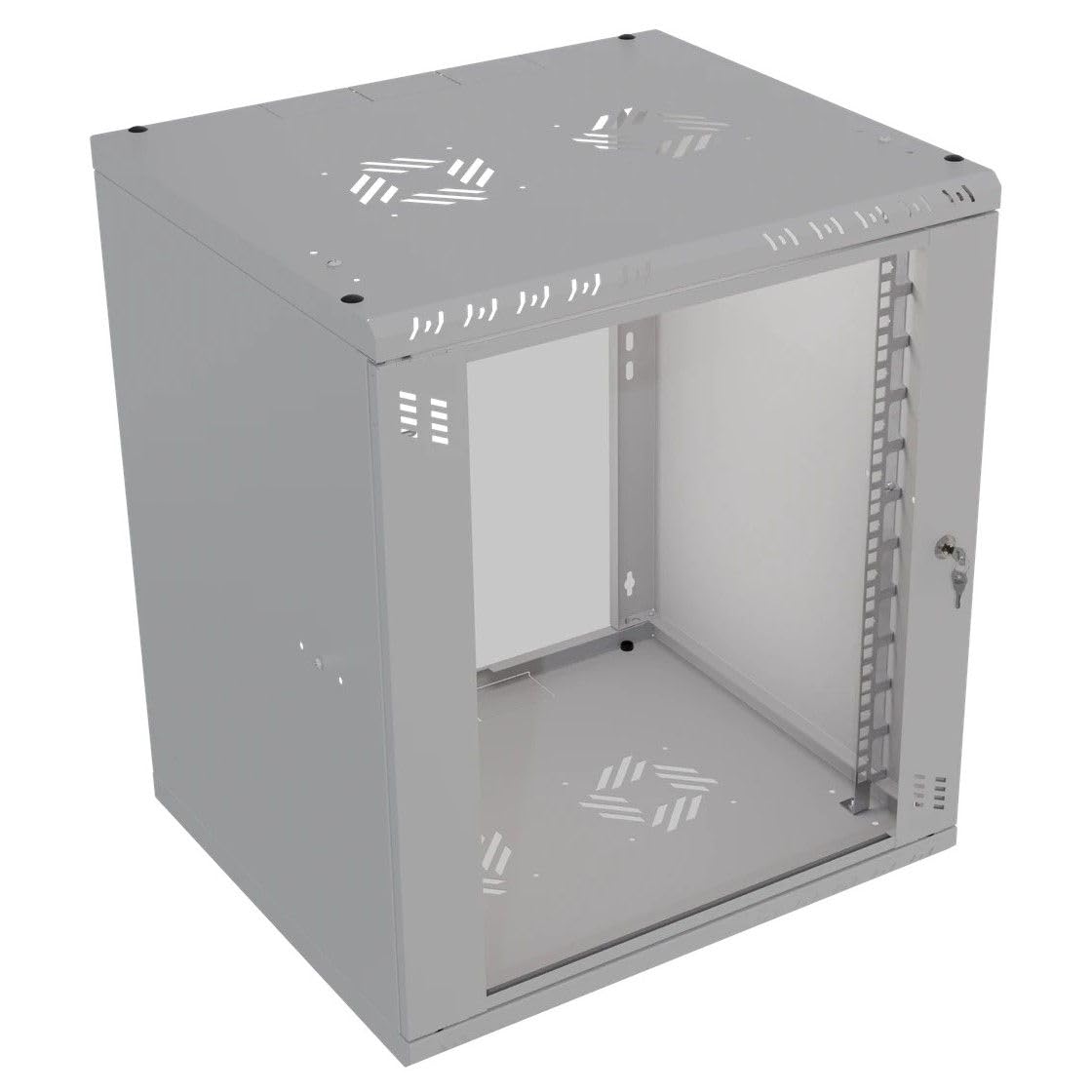 Armadio di Rete 19 Pollici - Armadio Rack 12U - Server Rack per Montaggio a Parete - Capacità di Carico 55 kg - Profondità 600 mm - Rack 19 Pollici - Grigio