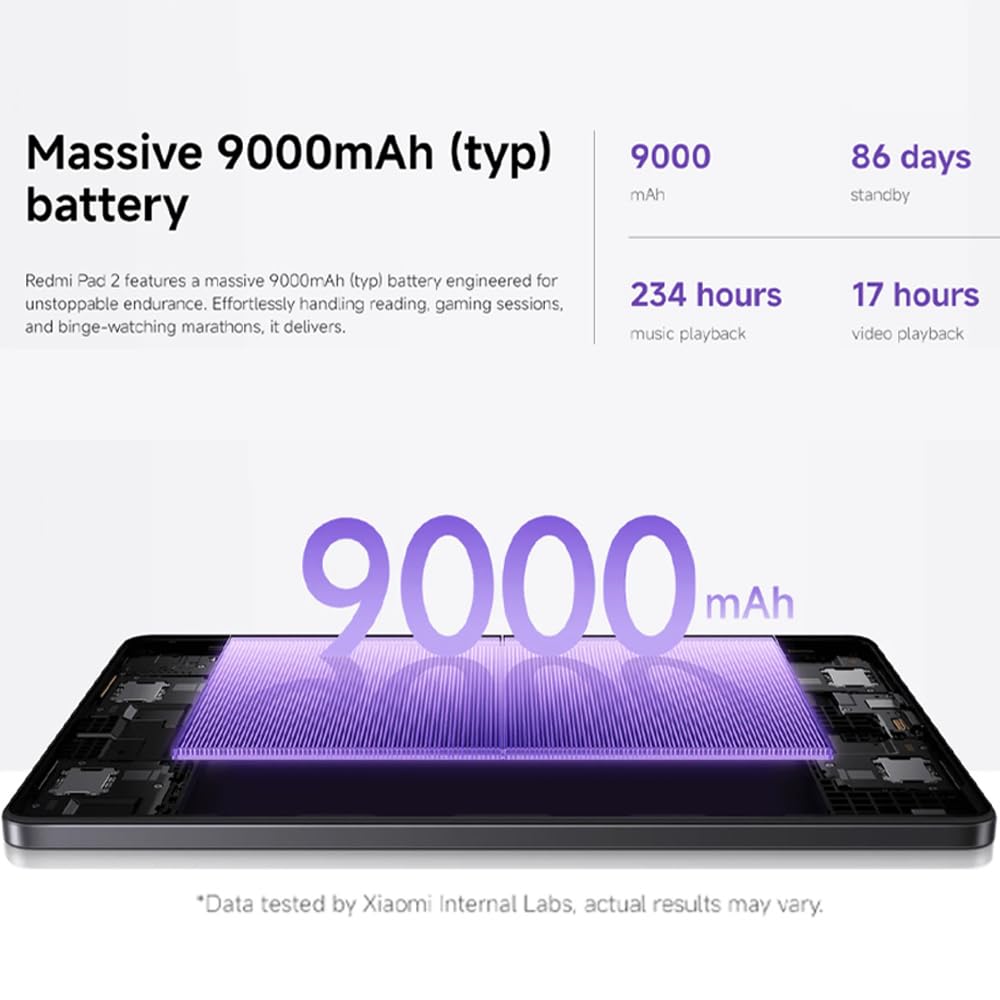 Xiaomi Redmi Pad 2 Mi Tablet, 6GB + 128GB, Grey, 11 inch 2.5K 90Hz