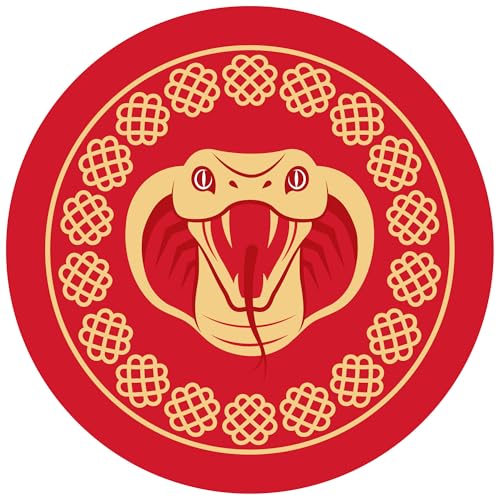 Big Dot of Happiness Lunar New Year - 2025 Year of the Snake Circle Sticker Labels - 24 Count
