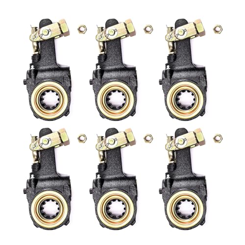 telfair 6 Pack Automatic Brake Slack Adjusters, 1.5'' Diameter, 10 Splines, 5.5'' Lever with Collar Lock and Clevis (Fits Meritor R801041, Accuride, Gunite, Freightliner, Mack, TR1132)