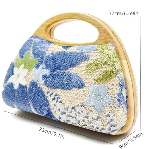 Image of UMREN Straw Clutch Handbags Women Beach Crossbody Hand-woven Summer Purse Wallet Top handle Evening Bag for Wedding Party