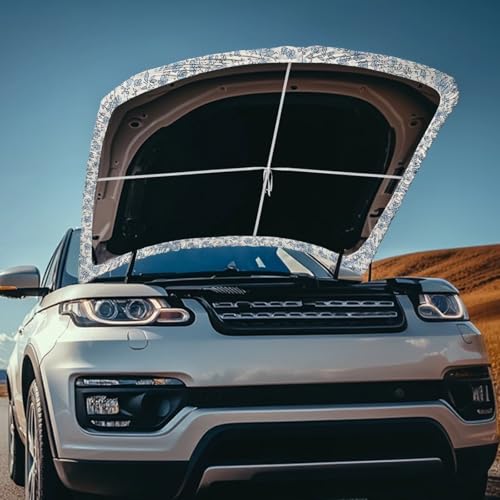 Image of Ditsy Floral Car Hood Protector, Blue Wildflower Can be Washed Automotive Exterior Accessories, Countryside Flower Car Hood Decoration and Protection(3X5FT)