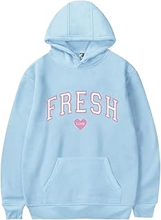 YINGKE Women\'s FRESH Hoodie Show Love Hoodie Y2K Print Personalized Streetwear Unisex Oversized Pullover Fashion Casual