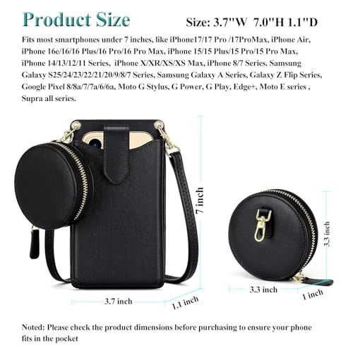 Image of Peacocktion Small Crossbody Cell Phone Purse for Women, Lightweight Mini Small Crossbody Bags for Women with Card Slots