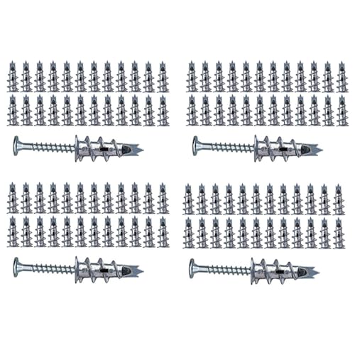 Fmoutyy Anclaje autopropulsado de metal, 160 unidades, con tornillos, 4,5 x 35 mm, para placas de yeso y cartón de dos capas