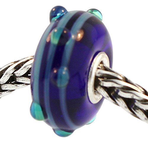 Authentic Trollbeads Glass 61193 Blue Dew