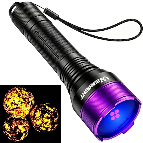 Blacklight Flashlight 365nm UV Black Light Ultra Violet Filtered LEDs for Yooperlite Hunting Pet Urine Detection Resins Scorpions Car Leaks
