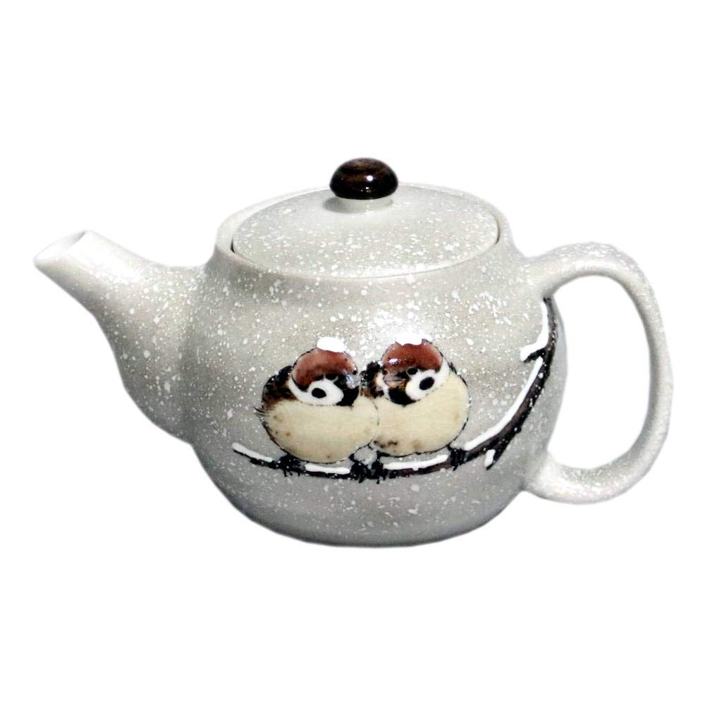 Amazon | 中村陶志人 九谷焼 ポット急須 雪雀図（雪三雀） | 九谷焼