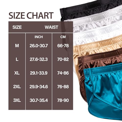 Mens Satin Boxer Briefs Silk Boxers with Pouch Lounge Shorts Split Side Pajama Bottoms Running Sweatshorts2