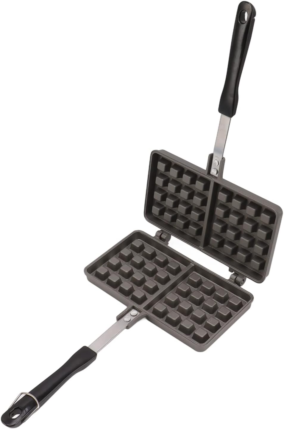 HERCHR Aluminum Waffle Pan, Non-Stick, 12-Inch, Flat Bottom, Heat Resistant, Dishwasher Safe