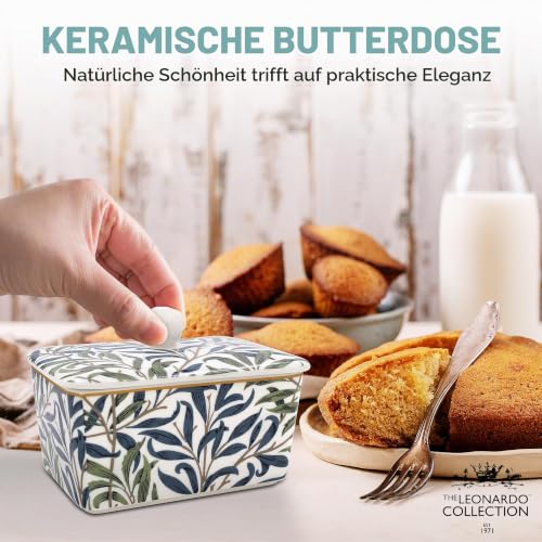 Lesser & Pavey Butterdose aus Keramik mit Deckel, große Butterdose für alle Arten von Küchen, Butterdosen für alle Größen von Butter – Ansicht 4
